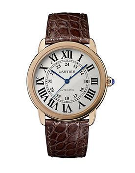 Cartier Ronde Solo 系列玫瑰金精鋼自動腕錶,318,000元。